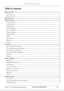 B737 Systems Study Notes Table of Contents
